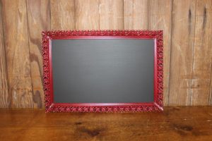 F348: Red Wine Metal Trim Chalkboard-S