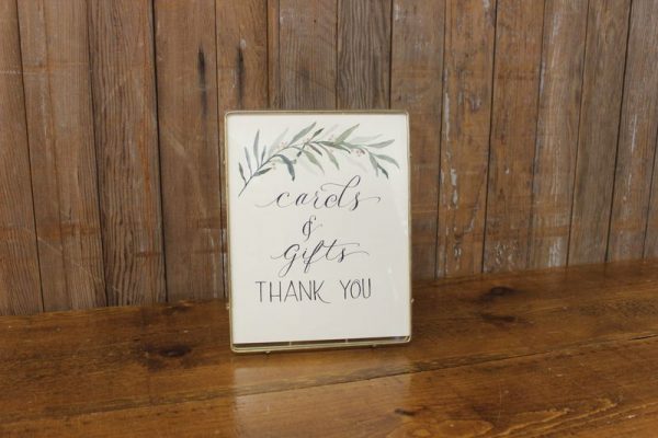 J70: Greenery Branch Cards & Gifts Sign
