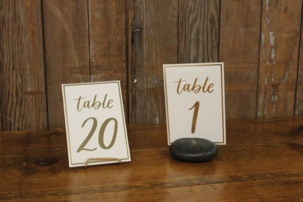 Gold Metallic Paper Table Numbers