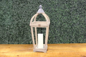 Wood Lantern W/LED Candle