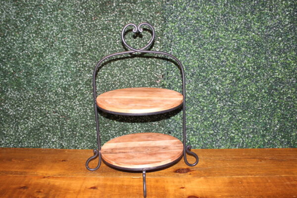 2-Tier Wood & Iron Heart Stand