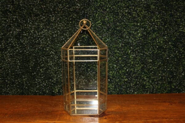 Gold Geometric 8-Pane Lantern