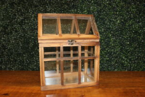 Wood & Glass Greenhouse Terrarium Card Box