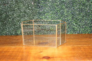Open Topped Gold Glass Card Box