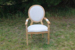 Dark Cream Linen French Provincial Chair