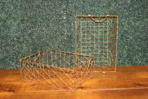 Gold Wire Basket w/Handles