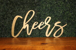 Gold "Cheers" Sign