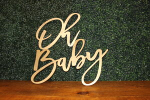 Gold "Oh Baby" Sign