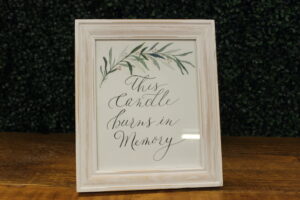 J100: Greenery Branch Candle Burns Sign