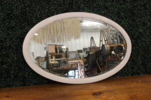 M72 White Oval Oak Mirror