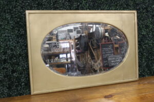Rectangular Oval Gold Mirror