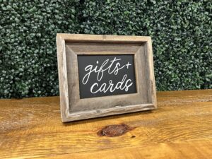 F183: Deep Set Barn Wood "Cards & Gifts' Chalkboard