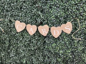 Cards & Gifts Burlap Hearts Banner