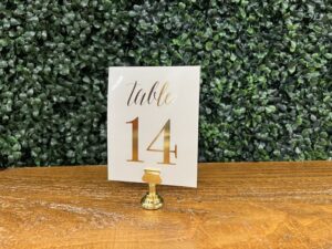 Simple Gold Metallic Paper Table Numbers