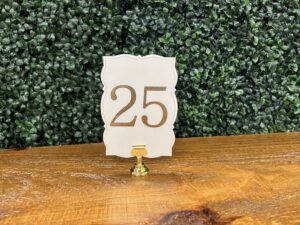 Gold Metallic Fluted Edged Table Numbers
